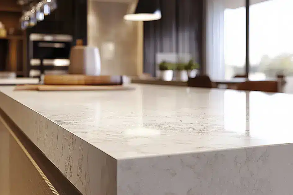 Moderne Küche mit Kochinsel und Theke