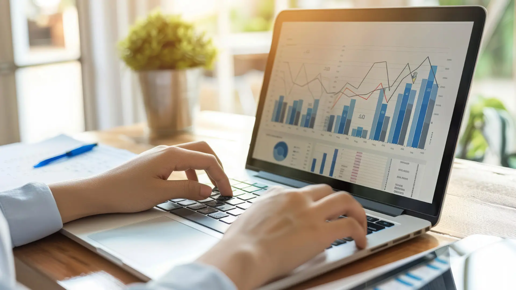 Finanzdiagramme auf dem Computer